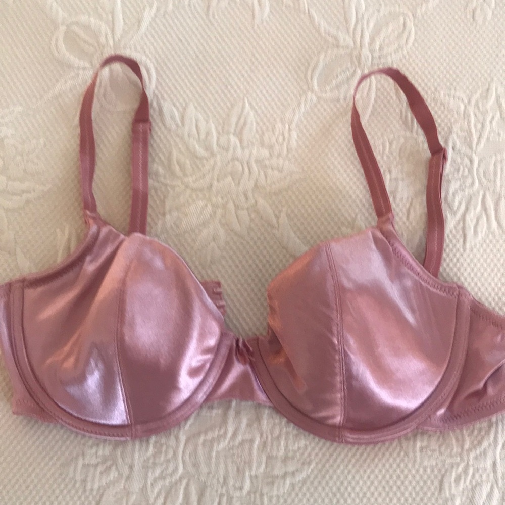 Pink satiny bra